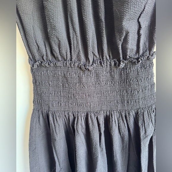 APIECE APART Marta One Shoulder Maxi Dress Navy Blue Medium Knit Gauzy Puff - Picture 5 of 13